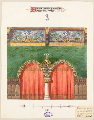 Provinzial-Ständehaus Schinkelwettbewerb 1897: Tanzsaal: Wandgestaltung (Detail). Ansicht 1:25