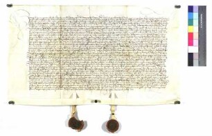 Bestandsbrief über den herrenalbischen großen Hof zu Ötigheim für die Brüder Anton und Michael Dürr auf 25 Jahre.