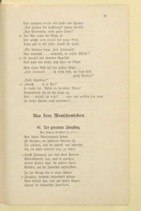 Aus dem Menschenleben