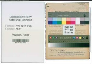 Entnazifizierung Heinz Paulsen , geb. 23.03.1918 (Polizeibeamter)