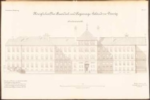 Ober-Präsidial- und Regierungsgebäude, Danzig: Rückansicht 1:100