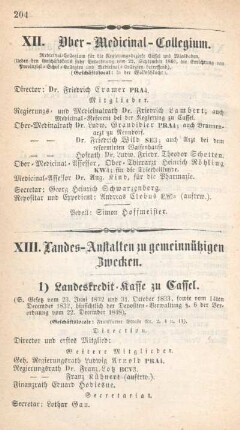 XIII. Landes-Anstalten zu gemeinnützigen Zwecken.