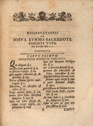 Dissertatio Inavgvralis Theologica De Iosva Svmmo Sacerdote Christi Typo : Ex Zach. III. 1. 2.