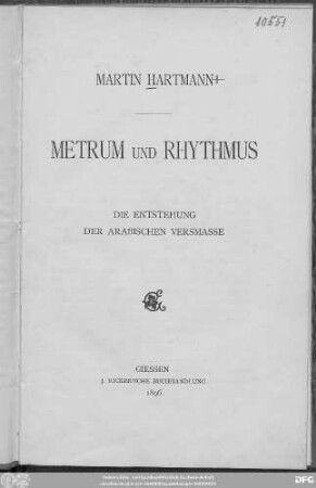 Metrum und Rhythmus : die Entstehung der arabischen Versmasse