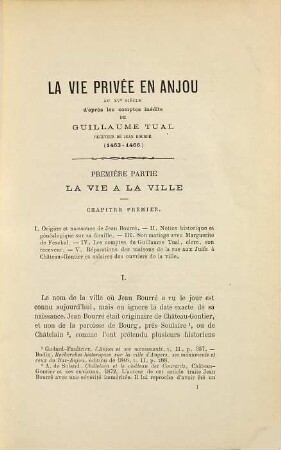 Étude sur la vie privée au XVe siècle en Anjou par André Joubert