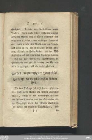 Sieben und zwanzigstes Hauptstück. Verdienste der Engelländischen schönen Geister.