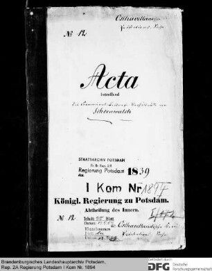 Kommunalbeitragsverhältnisse von Schönwalde, Kr. Osthavelland