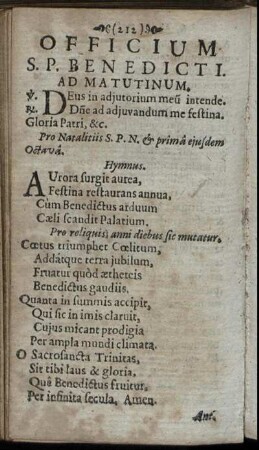 Officium S. P. Benedicti. - Litaniæ De Sanctissimo P. N. Benedicto.