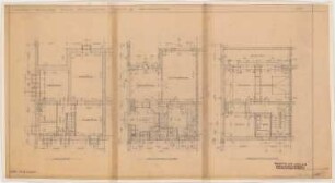 GAGFAH-Siedlung im Fischtalgrund, Berlin-Zehlendorf: Haus 9, Grundrisse KG, EG, OG 1:50