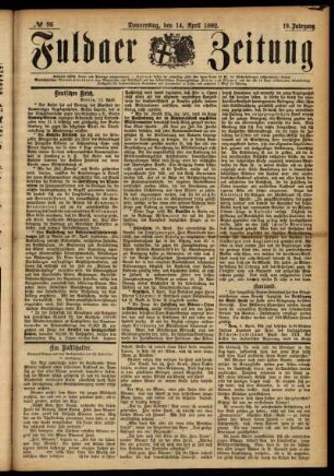 Ausgabe vom Donnerstag, den 14. April 1892.