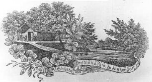 Waldhufen-Jänkendorf. Almhütte und Partie im Park, aus: Neuer Görlitzer Anzeiger vom 02.02.1902