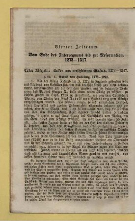 Erster Abschnitt: Kaiser aus verschiedenen Häusern, 1273 - 1347