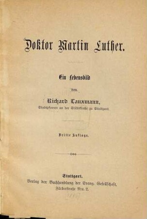 Doktor Martin Luther : Ein Lebensbild