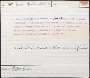 Samuel Reyher sieht 1668 bei Heinrich von Quaden dessen neuerfundene Sexagonalstäbe, viereckige Stäbchen, mit deren Hilfe man sechzigteilige Brüche (Grade, Minuten und Sekunden) multiplizieren und dividieren kann