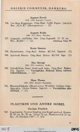 Plastiken und Antike Möbel (Nr. 342-348)