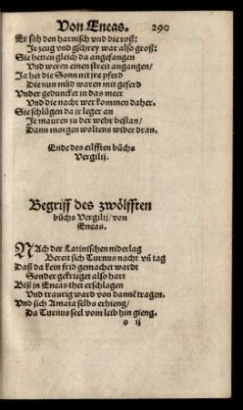 Begriff des zwölfften buchs Vergilii/ von Eneas.