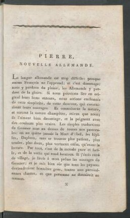 Pierre, Nouvelle Allemande