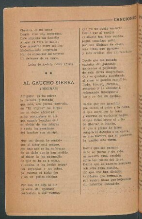 Al gaucho sierra : (Decimas)