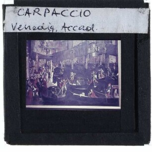 Carpaccio, Wunder der Kreuzreliquie bei der Rialto Brücke in Venedig (Venedig Accademia 566)