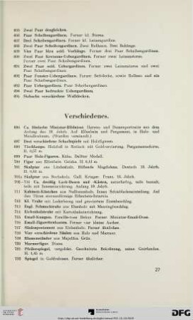 Verschiedenes (Nr. 696-760)