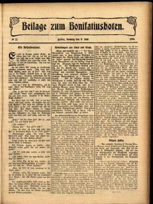 Zweite Ausgabe vom Sonntag, den 03. Juni 1906.