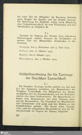 Geschäftsordnung für die Turntage der Deutschen Turnerschaft