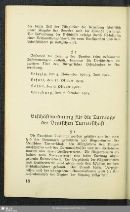 Geschäftsordnung für die Turntage der Deutschen Turnerschaft