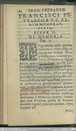 Liber II. De Memoria