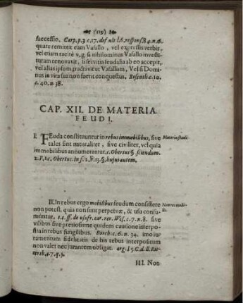 Cap. XII. De Materia Feudi