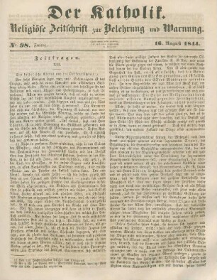 453-456 Zeitfragen : der katholische Klerus und die Oeffentlichkeit