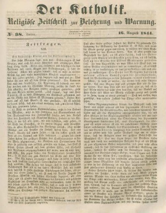 453-456 Zeitfragen : der katholische Klerus und die Oeffentlichkeit