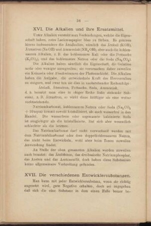 XVI. Die Alkalien und ihre Ersatzmittel.