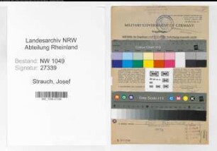 Entnazifizierung Josef Strauch , geb. 25.12.1900 (Bahnsekretaer)