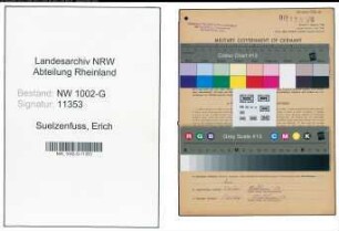 Entnazifizierung Erich Suelzenfuss, geb. 06.01.1900 (Kellner)