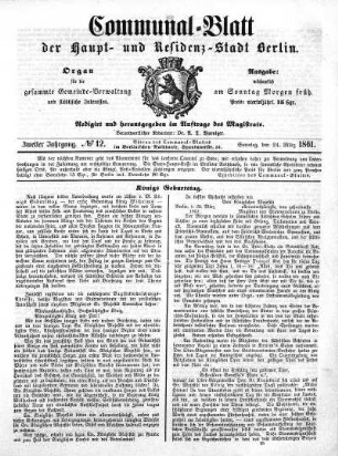 1861,12: No. 12, 24. März 1861