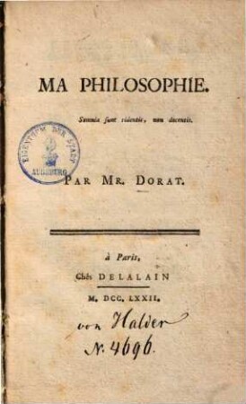 Ma philosophie