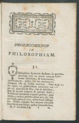 Prolegomenon In Philosophiam