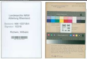 Entnazifizierung Wilhelm Richwin , geb. 02.05.1898 (Lehrer)
