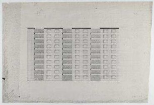 Das Mittelganghaus, Entwurf für die Ausstellung des BDA im Schloss Charlottenburg (nicht realisiert) – Westansicht
