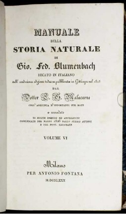 6: Manuale Della Storia Naturale, Volume 6