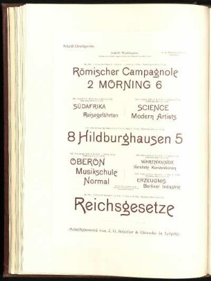 Schrift-Druckprobe, Schriftgiesserei von J. G. Schelter & Giesecke in Leipzig