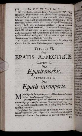 Titulus VI. De Epatis Affectibus