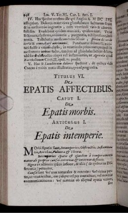 Titulus VI. De Epatis Affectibus