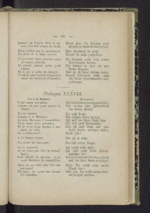 Dialogue XXXVIII. Jeu à la Madame. Frauenspiel.