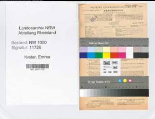 Entnazifizierung Emma Kreter, geb. 28.12.1897 (Kaufm.Angest.)