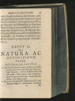 Caput II. De Natura Ac Definitione Feudi.