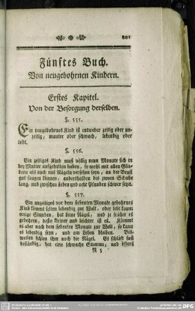 Fünftes Buch. Von neugebohrnen Kindern