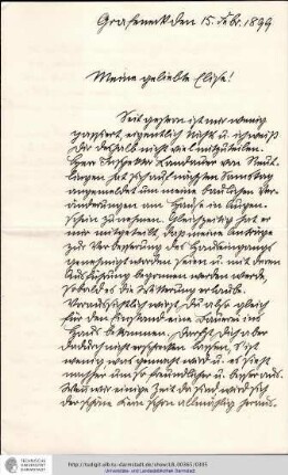 Brief vom 15.02.1899