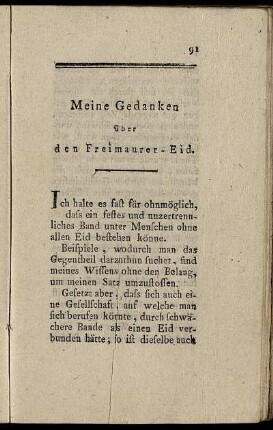 Meine Gedanken über den Freimaurer-Eid