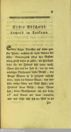 Erster Abschnitt. Leopold in Toskana